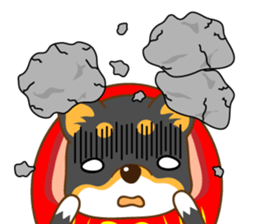 the black Shiba Daruma doll sticker #7307259