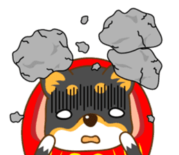 the black Shiba Daruma doll sticker #7307259