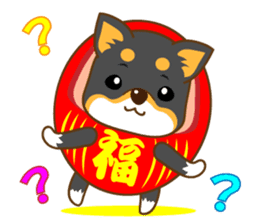 the black Shiba Daruma doll sticker #7307264