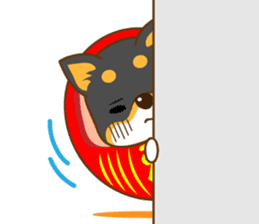 the black Shiba Daruma doll sticker #7307265