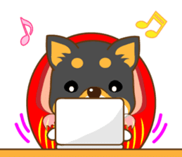 the black Shiba Daruma doll sticker #7307267