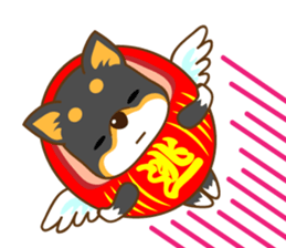 the black Shiba Daruma doll sticker #7307273