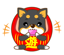 the black Shiba Daruma doll sticker #7307274