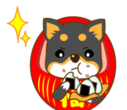the black Shiba Daruma doll sticker #7307287