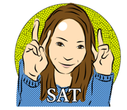 Forehead wide girl sticker #7307816