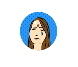 Forehead wide girl sticker #7307846