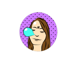 Forehead wide girl sticker #7307847