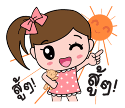 TuayFoo : little girl in dotted dress sticker #7312153