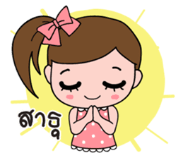 TuayFoo : little girl in dotted dress sticker #7312154