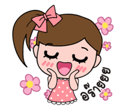 TuayFoo : little girl in dotted dress sticker #7312157