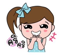 TuayFoo : little girl in dotted dress sticker #7312161