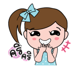 TuayFoo : little girl in dotted dress sticker #7312161