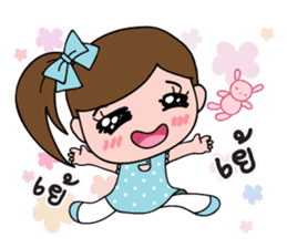 TuayFoo : little girl in dotted dress sticker #7312166