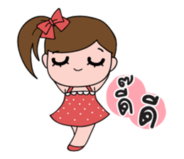 TuayFoo : little girl in dotted dress sticker #7312176