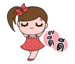 TuayFoo : little girl in dotted dress sticker #7312176