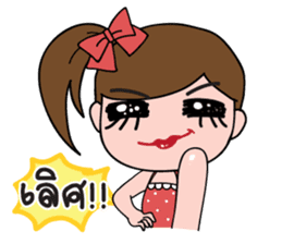 TuayFoo : little girl in dotted dress sticker #7312177