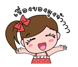 TuayFoo : little girl in dotted dress sticker #7312182