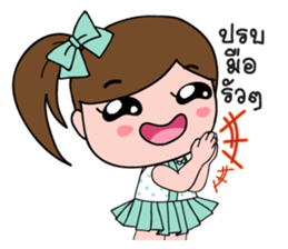 TuayFoo : little girl in dotted dress sticker #7312187