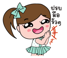 TuayFoo : little girl in dotted dress sticker #7312187