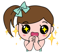 TuayFoo : little girl in dotted dress sticker #7312189