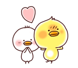 2 birds of cute chick Sticker sticker #7313672