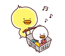 2 birds of cute chick Sticker sticker #7313679