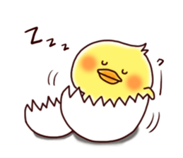 2 birds of cute chick Sticker sticker #7313687