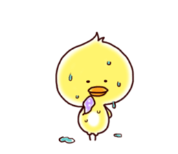 2 birds of cute chick Sticker sticker #7313689