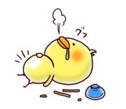 2 birds of cute chick Sticker sticker #7313694