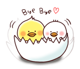 2 birds of cute chick Sticker sticker #7313703