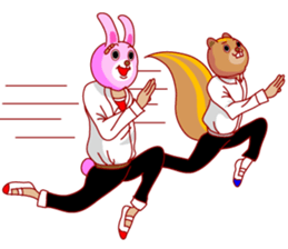 A rabbit and squirrel sticker #7314814