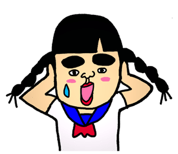 The cute girl says "Hello world!". sticker #7316504