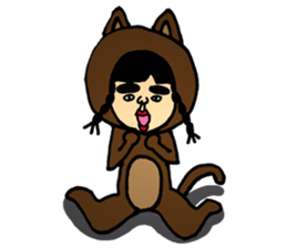 The cute girl says "Hello world!". sticker #7316507