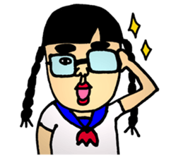 The cute girl says "Hello world!". sticker #7316508