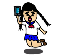 The cute girl says "Hello world!". sticker #7316514