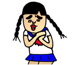 The cute girl says "Hello world!". sticker #7316516