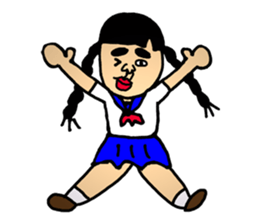 The cute girl says "Hello world!". sticker #7316520