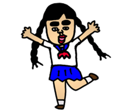 The cute girl says "Hello world!". sticker #7316523