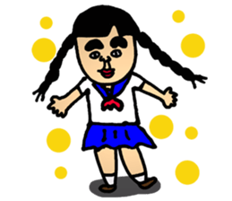 The cute girl says "Hello world!". sticker #7316526