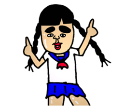 The cute girl says "Hello world!". sticker #7316527