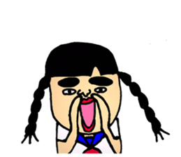 The cute girl says "Hello world!". sticker #7316529