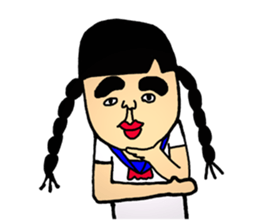 The cute girl says "Hello world!". sticker #7316532