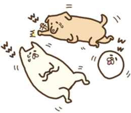 White that fellow and cat and dog sticker #7319371