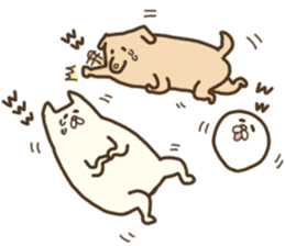 White that fellow and cat and dog sticker #7319371