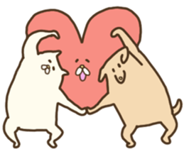 White that fellow and cat and dog sticker #7319378