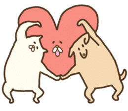 White that fellow and cat and dog sticker #7319378