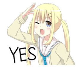 Tsundere girl blonde tails sticker #7319975