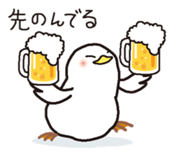Drunkard exclusive use, white bird sticker #7320960