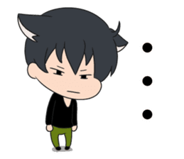 cat ears boy sticker #7321110