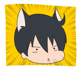 cat ears boy sticker #7321115